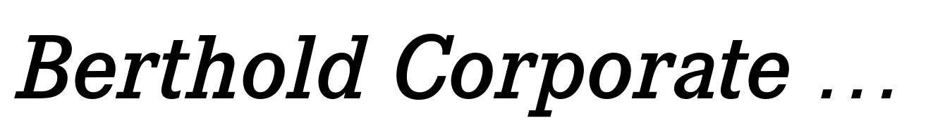 Berthold Corporate E Medium Italic